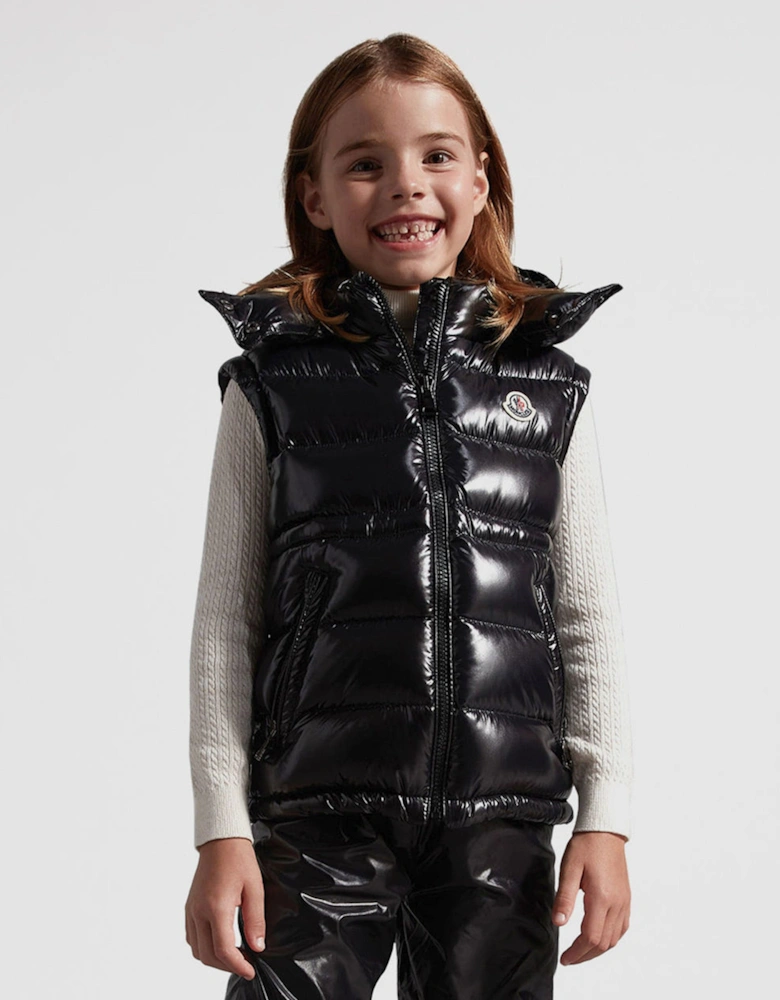Enfant Girls Down Padded Ania Gilet in Black