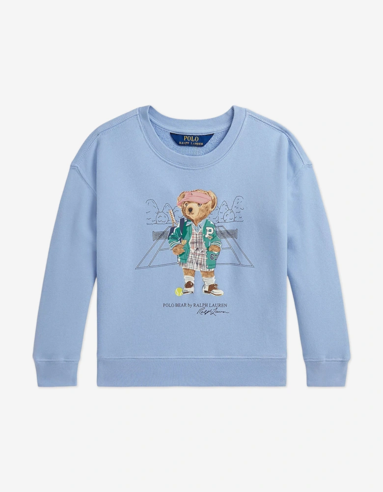 Girls Polo Bear Bubble Sweatshirt in Blue