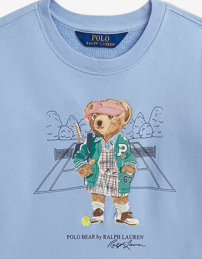 Girls Polo Bear Bubble Sweatshirt in Blue