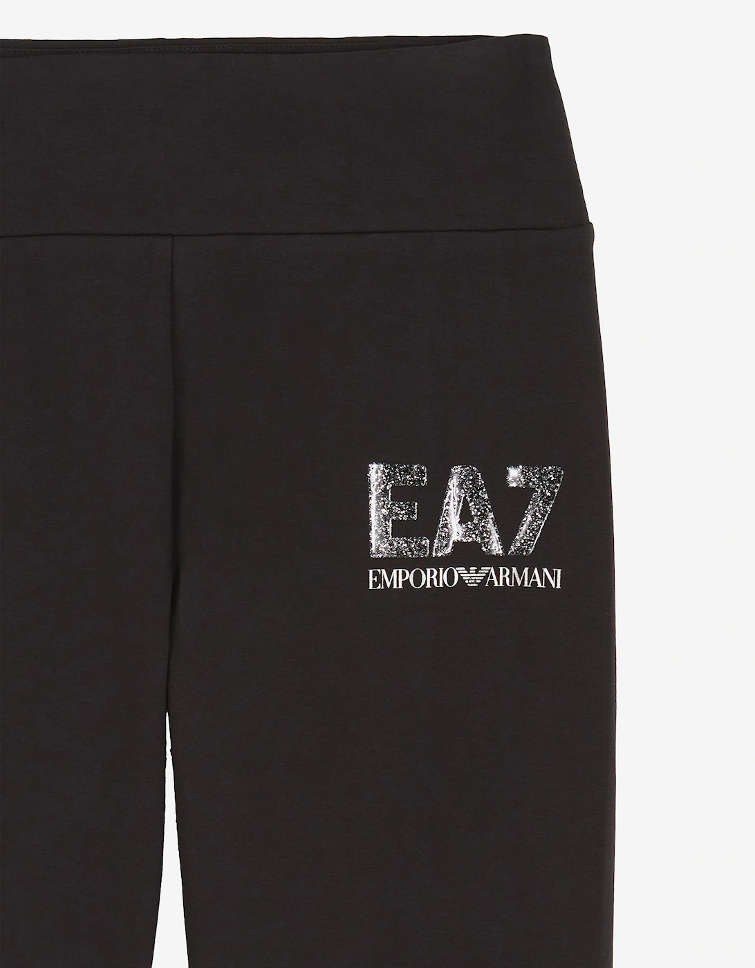 Girls Logo Print Leggings in Black