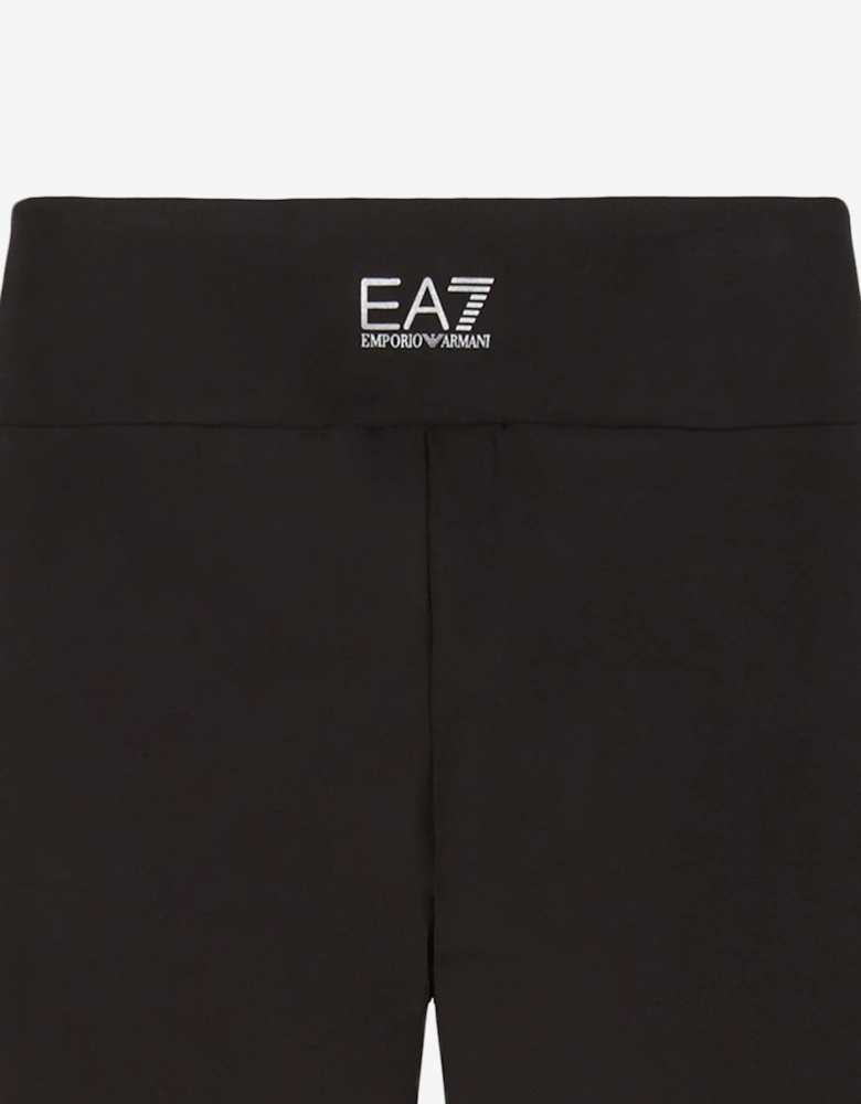 Girls Logo Print Leggings in Black
