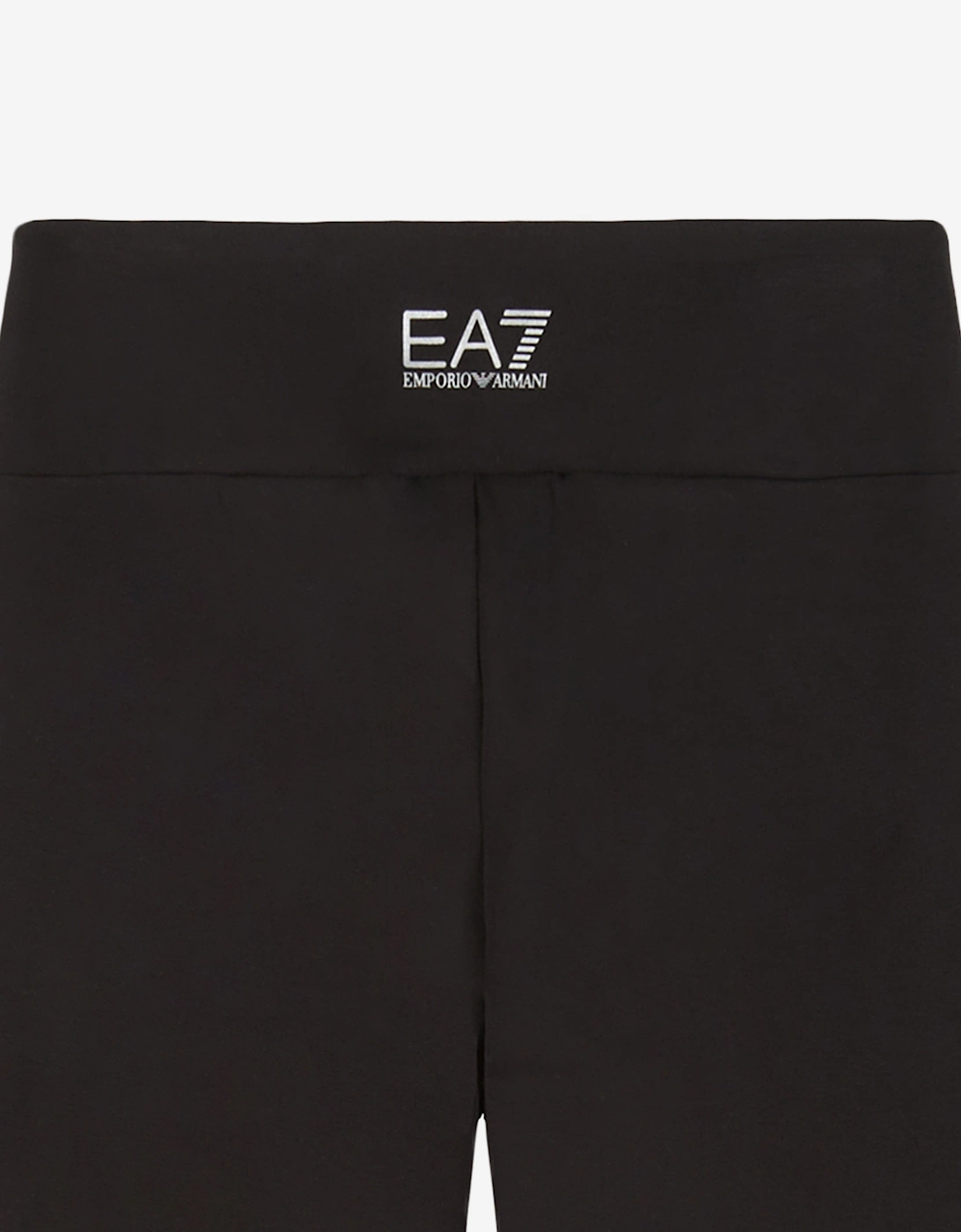 Girls Logo Print Leggings in Black