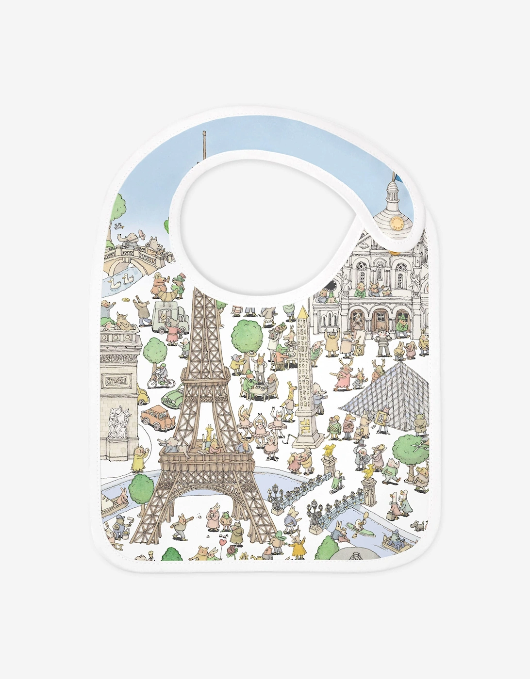 Baby Satin Paris Bib in Blue, 4 of 3