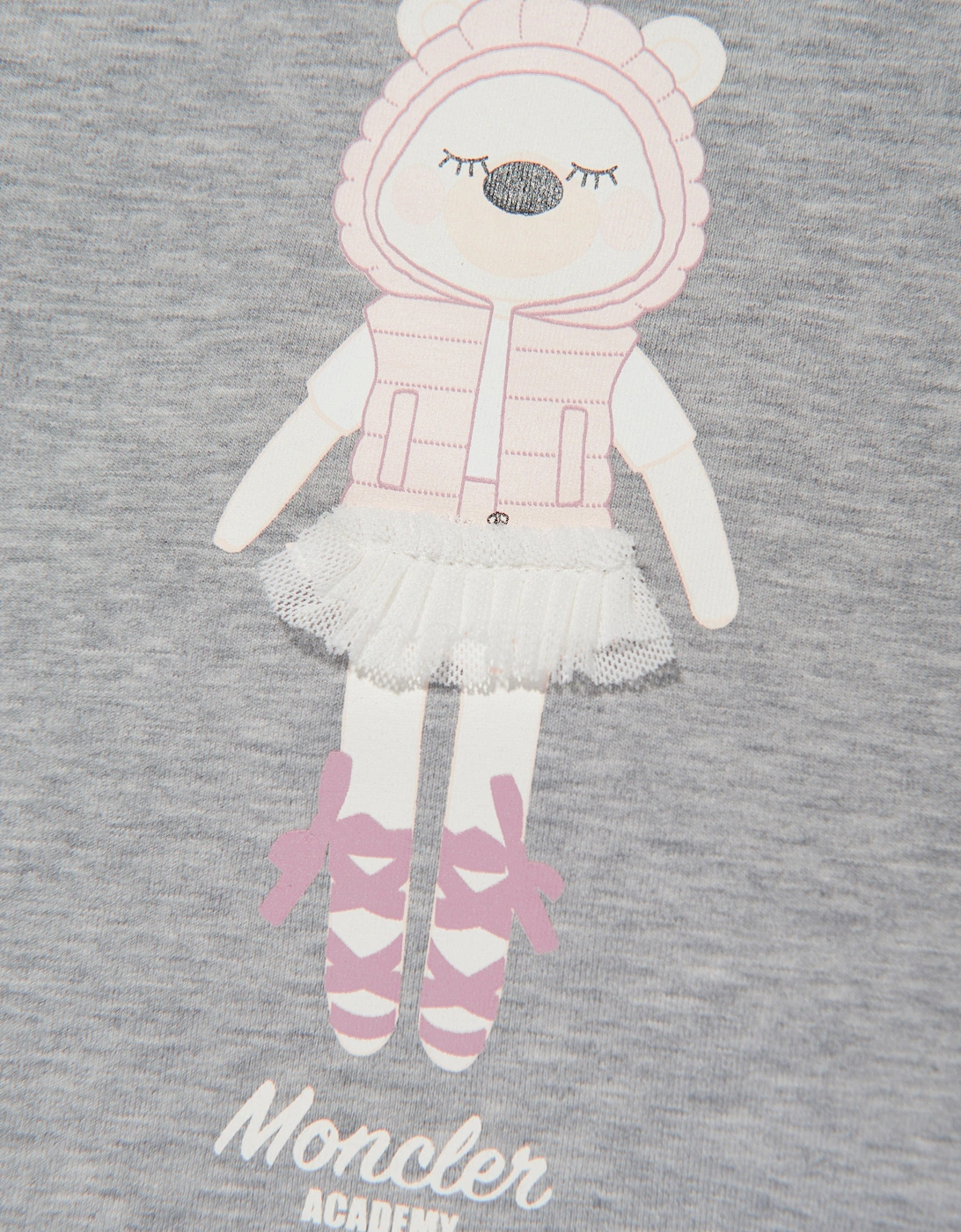 Enfant Baby Girls Bear T-Shirt in Grey