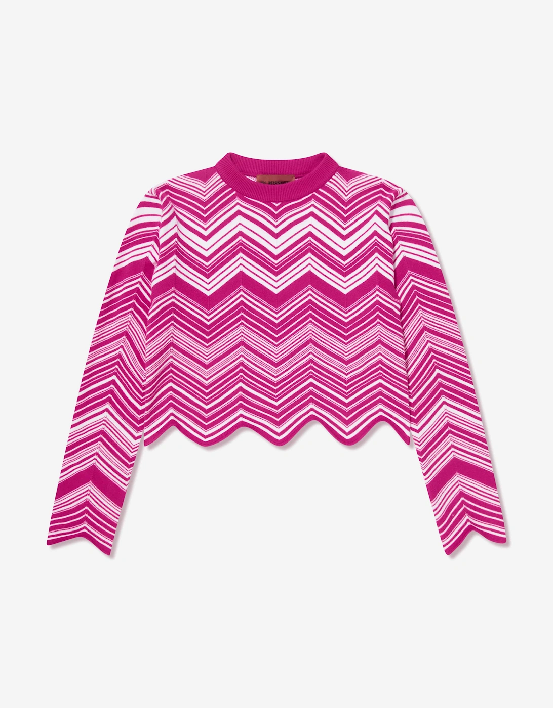 Girls Zigzag Knitted Jumper in Pink, 6 of 5