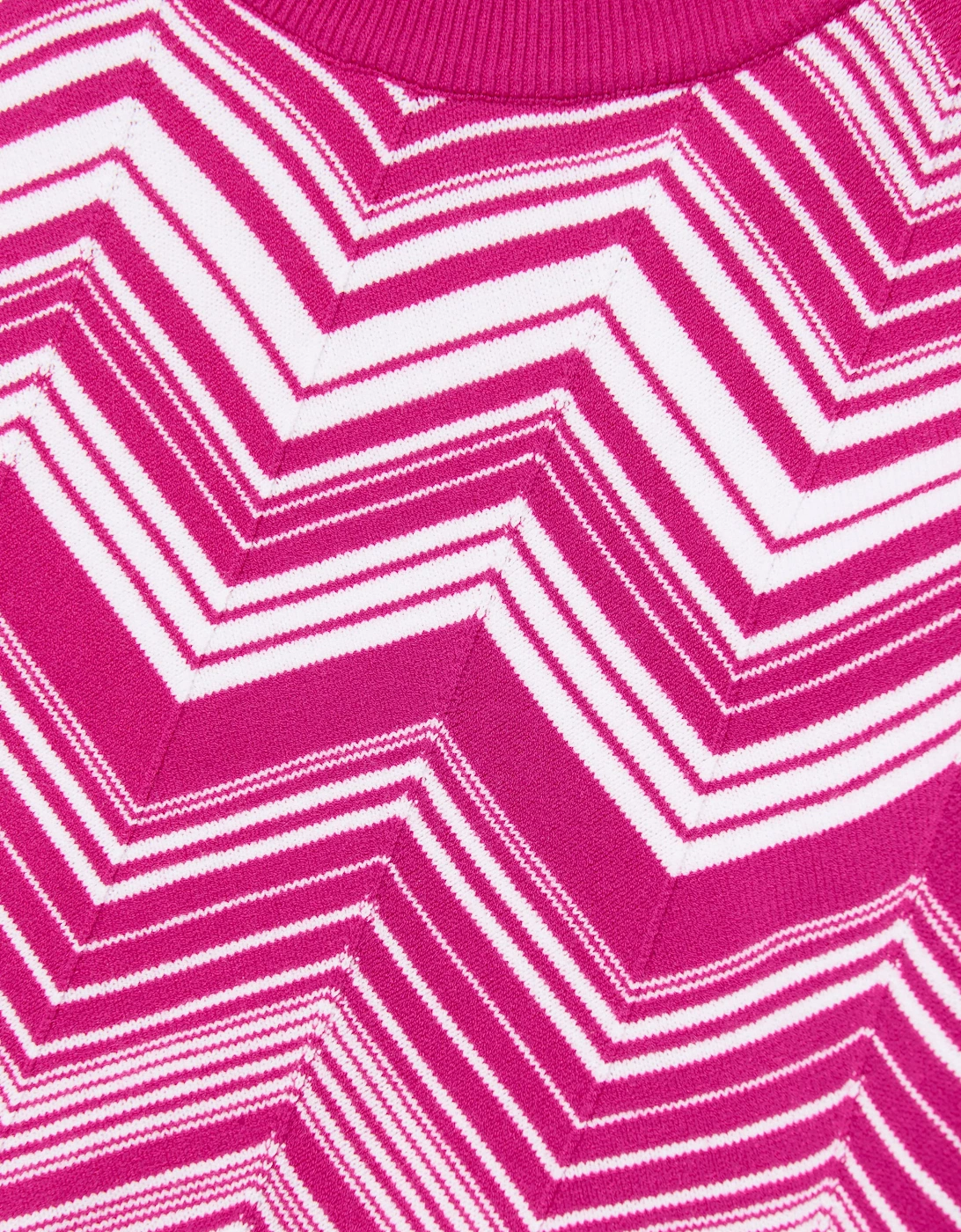 Girls Zigzag Knitted Jumper in Pink