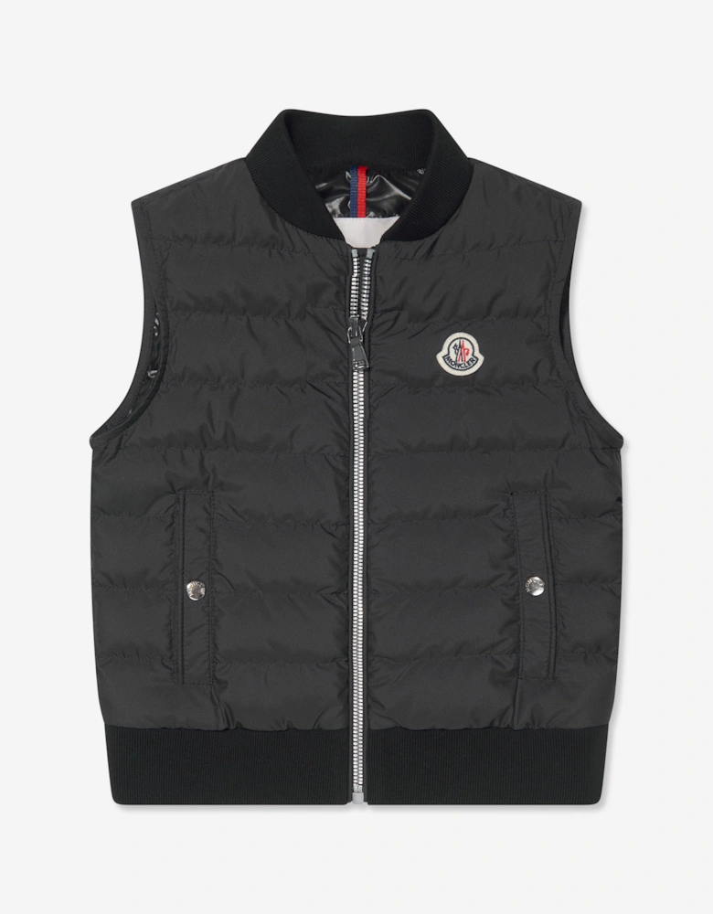 Enfant Boys Down Padded Olu Gilet in Black