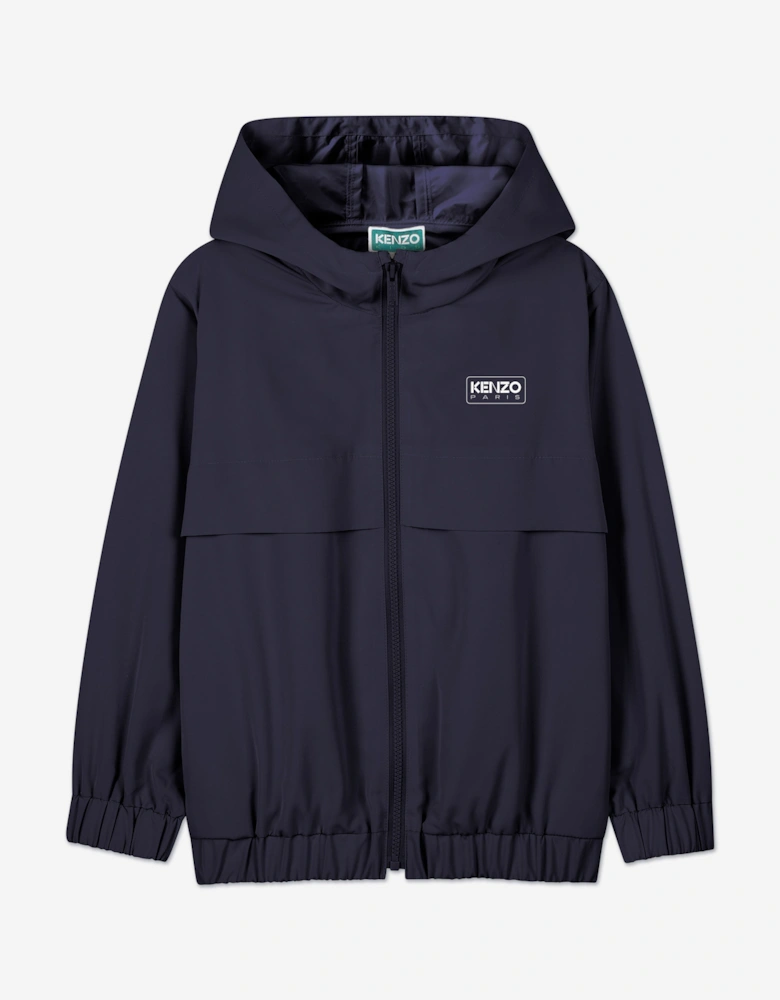 Kids Hooded Windbreaker in Navy