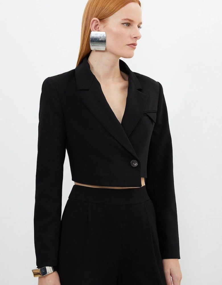 Tailored Cropped Single Breasted Blazer