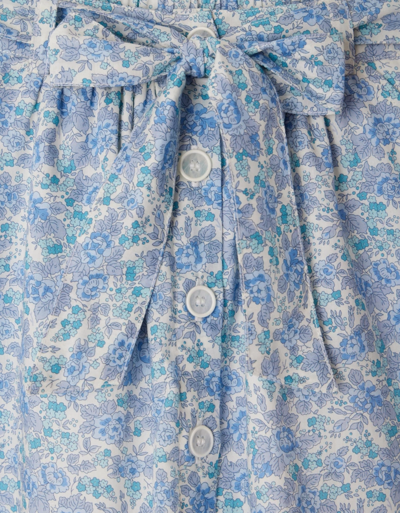 Girls Floral Esterina Skirt in Blue
