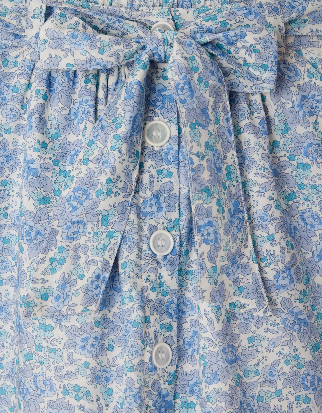 Girls Floral Esterina Skirt in Blue