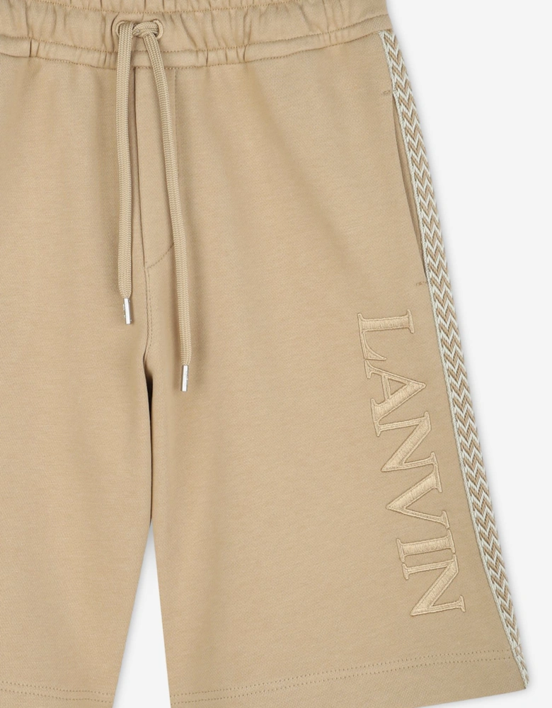 Boys Logo Bermuda Shorts in Beige