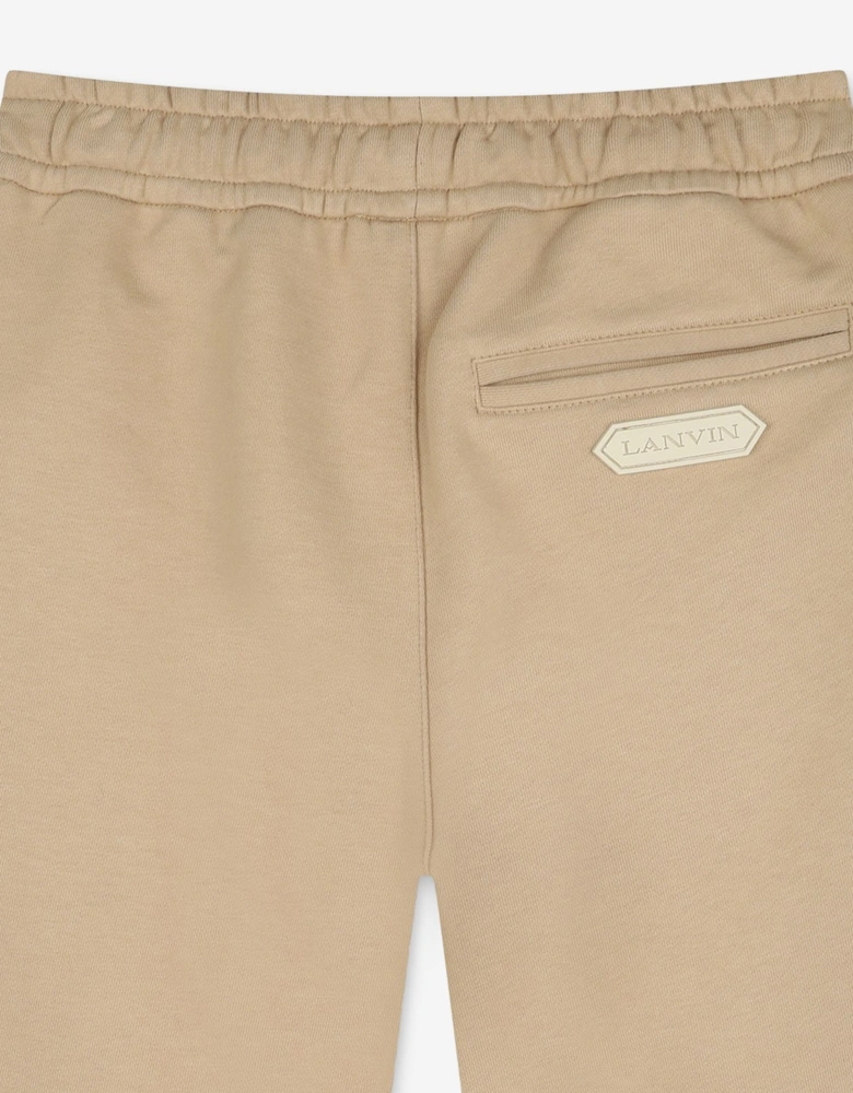 Boys Logo Bermuda Shorts in Beige
