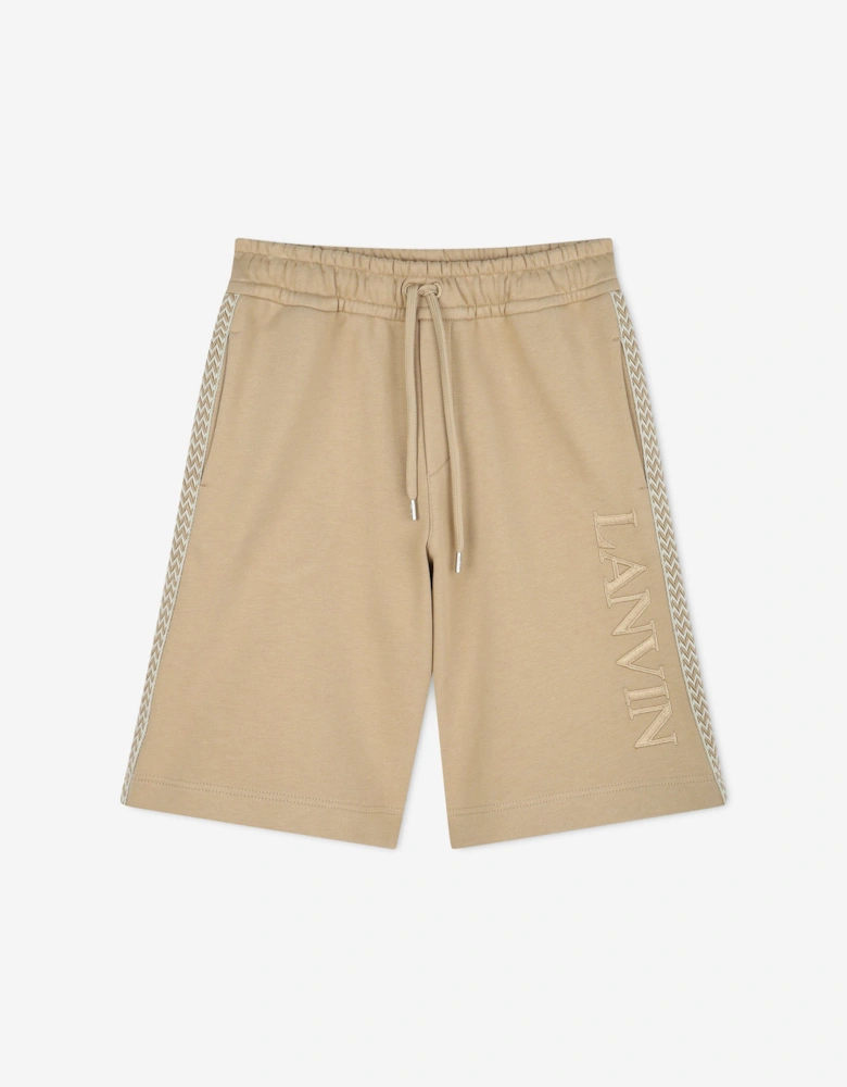 Boys Logo Bermuda Shorts in Beige
