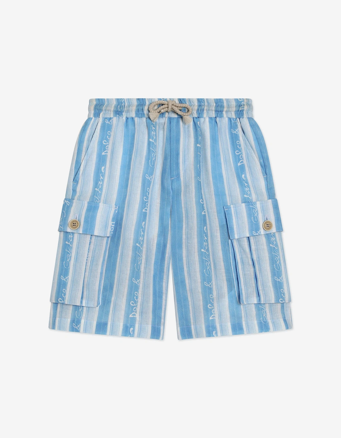 Boys Striped Cargo Shorts in Blue, 5 of 4