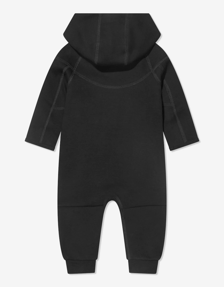 Baby Boys Tech Fleece Hooded Coverall in Black