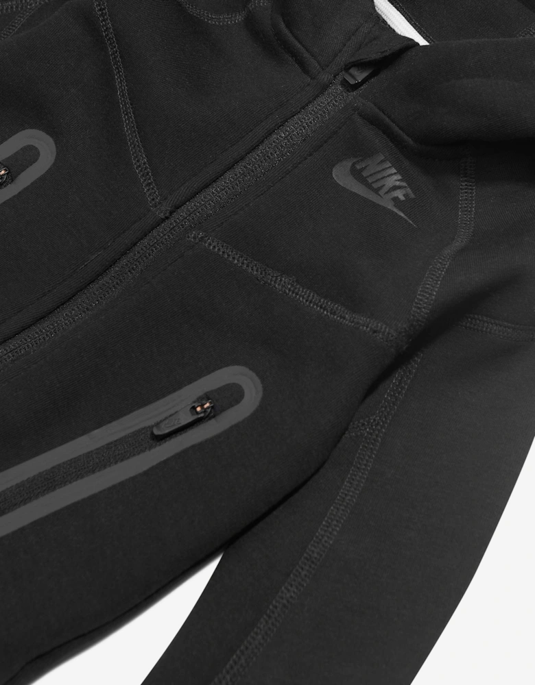 Baby Boys Tech Fleece Hooded Coverall in Black