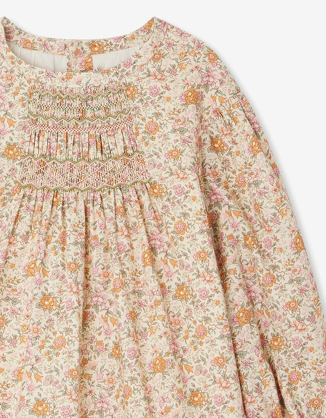 Girls Floral Divine Dress in Pink