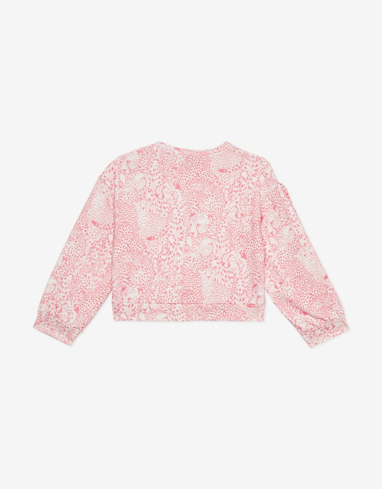 Girls Branded Sweatshirt in Pink