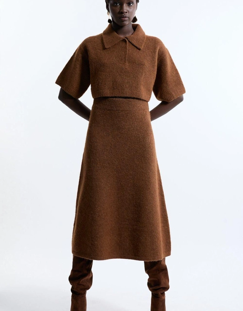 Alpaca Wool Fluffy Full Knit Skirt