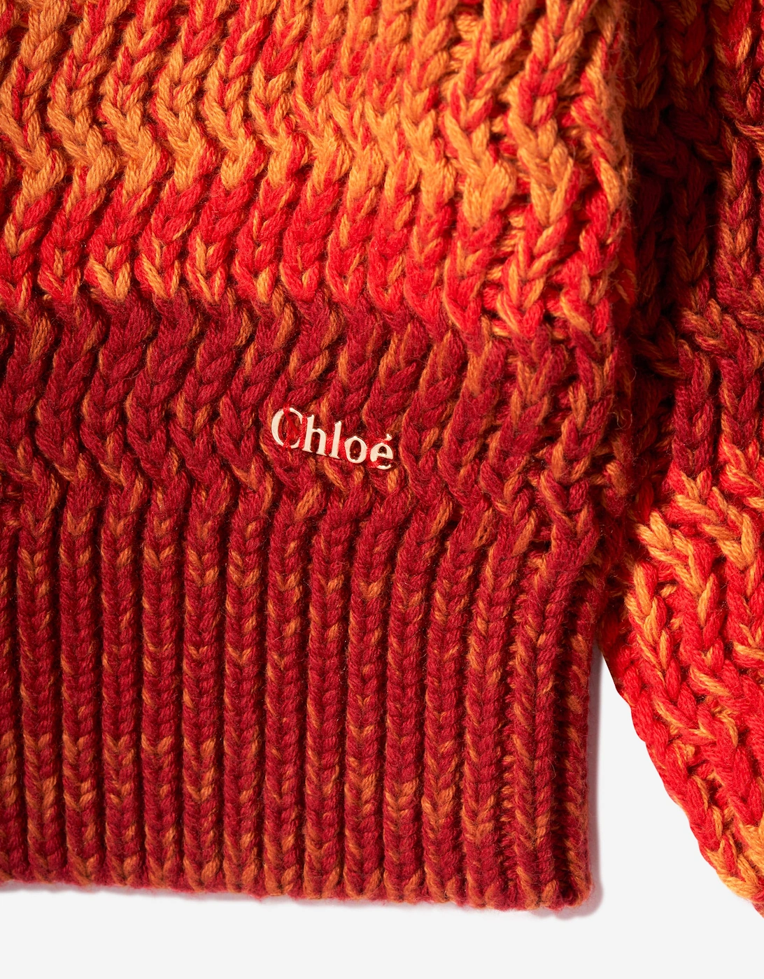 Girls Knitted Gradient Jumper in Crimson