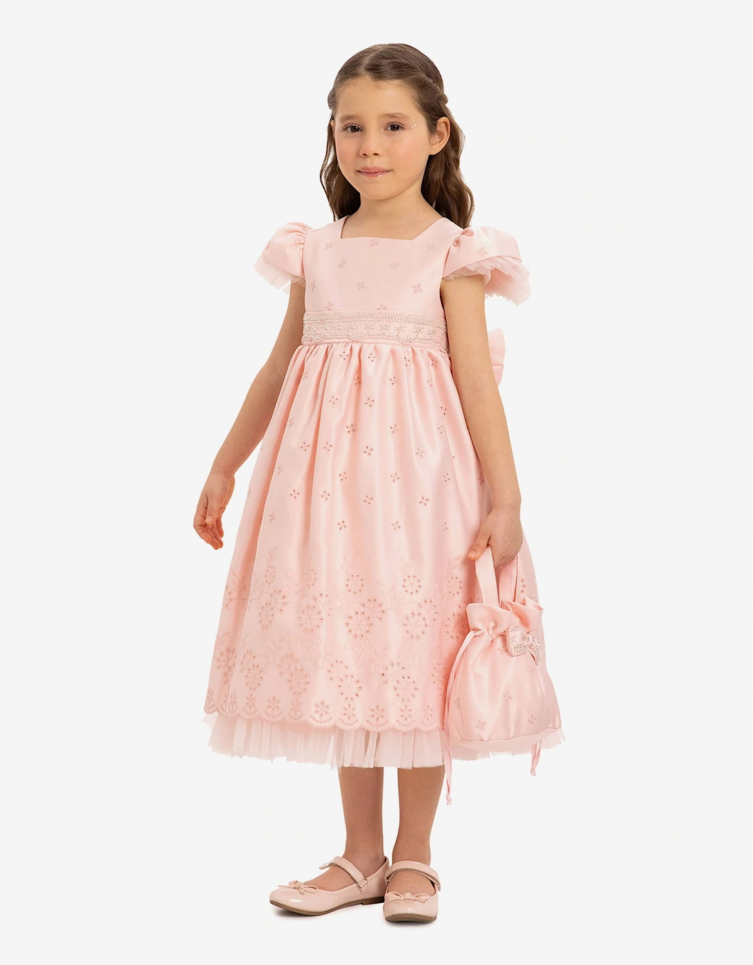 Girls Dress with Matching Bag in Pink