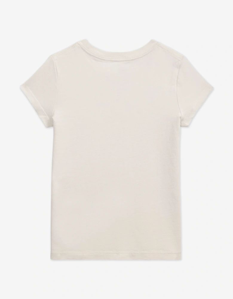 Girls Jersey Flag T-Shirt in White
