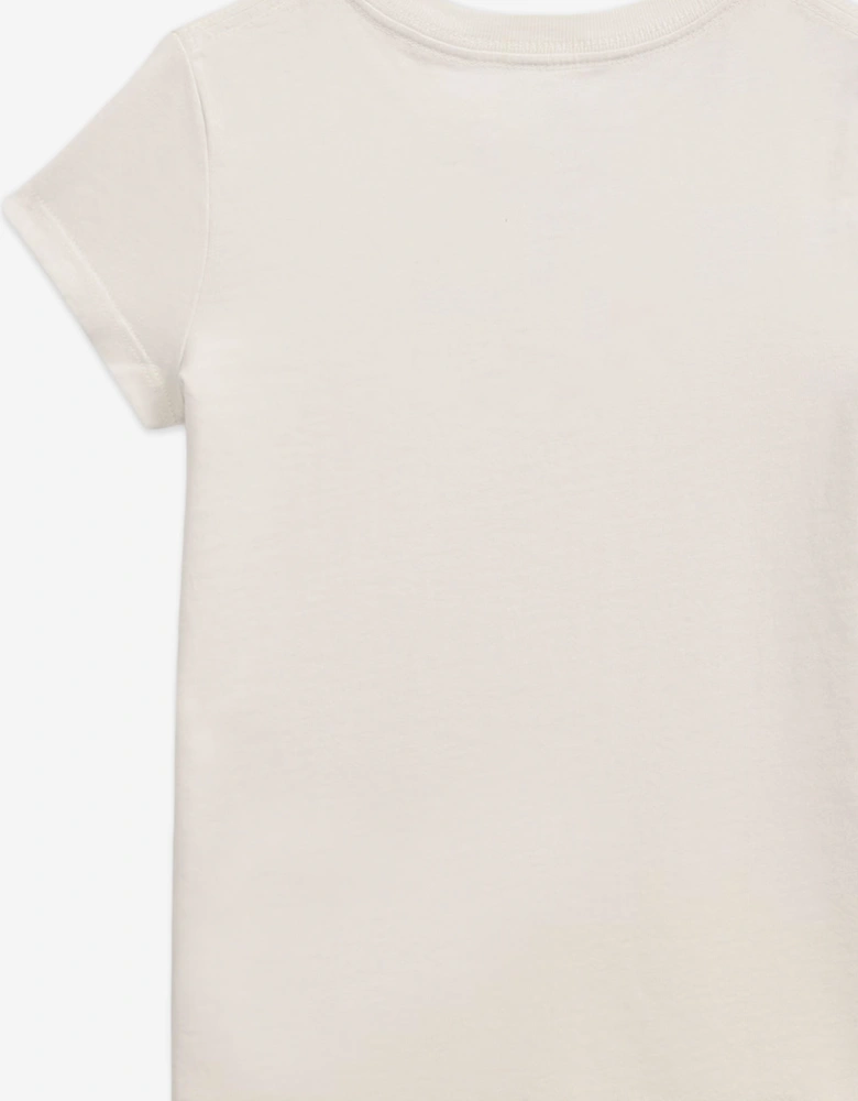 Girls Jersey Flag T-Shirt in White