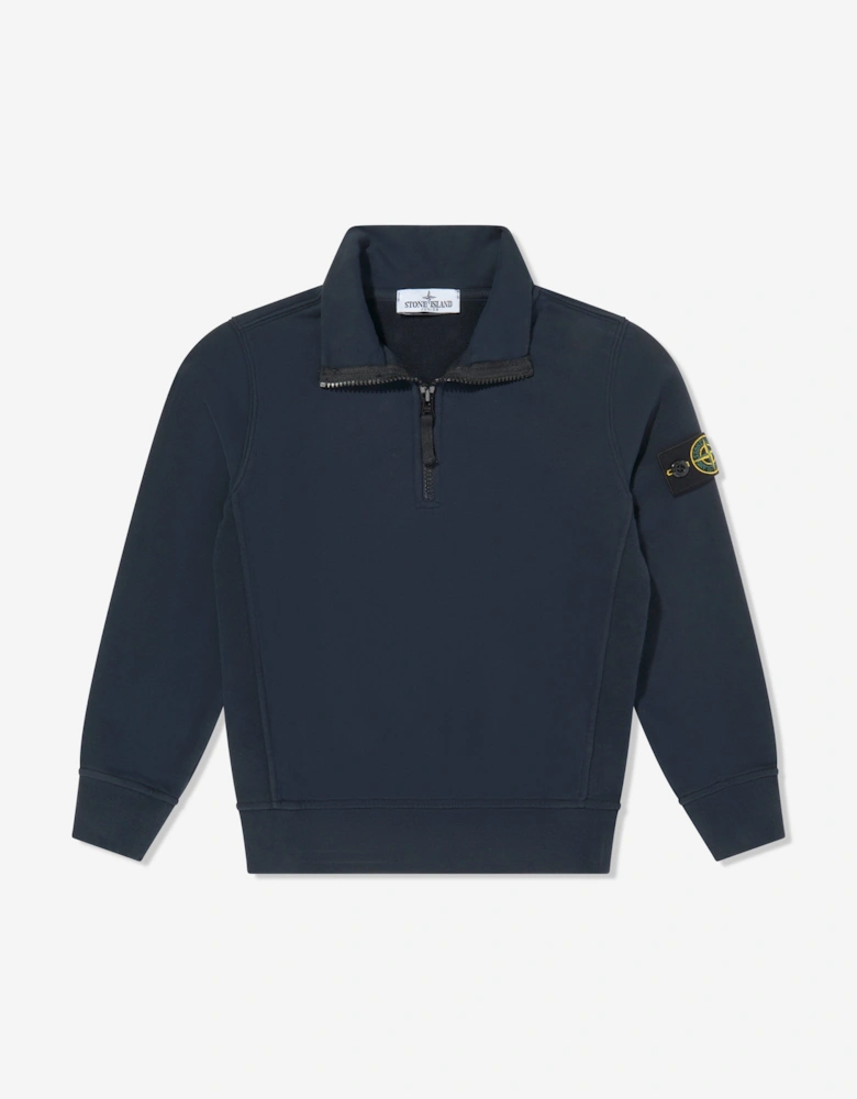 Boys Half Zip Sweatshirt in Navy