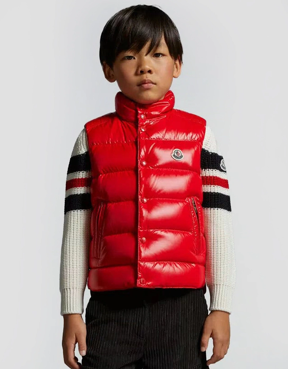 Enfant Boys Down Padded Tib Gilet in Red, 6 of 5
