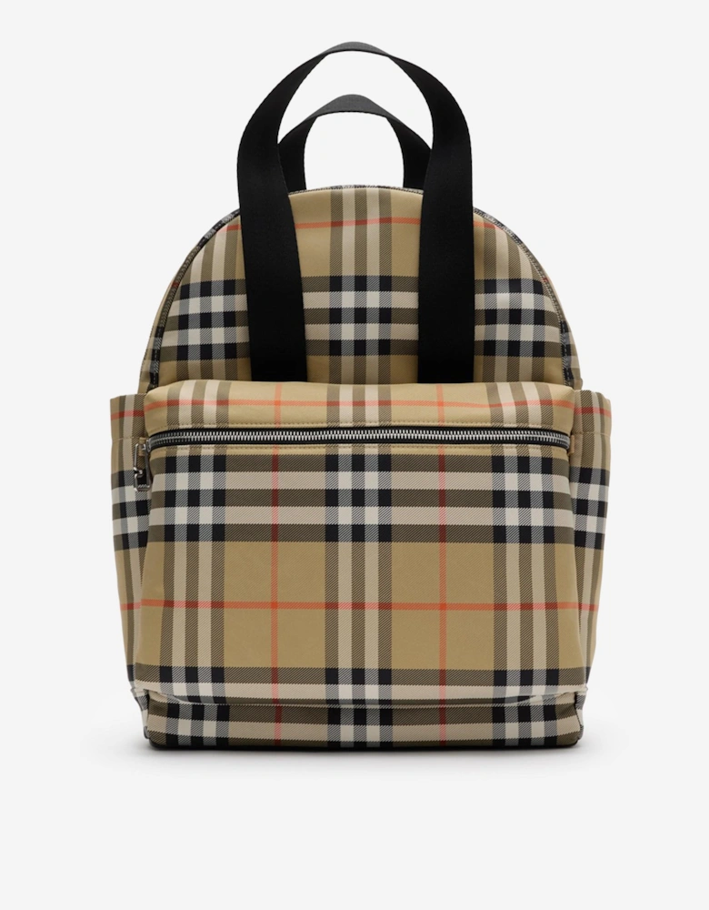 Baby Norwich Check Changing Bag in Beige (41cm)