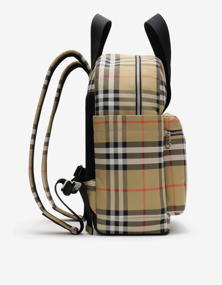 Baby Norwich Check Changing Bag in Beige (41cm)