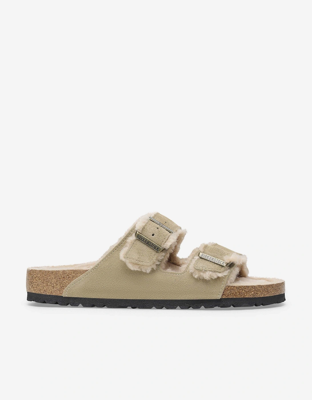 Shearling Suede Sandals in Beige, 5 of 4