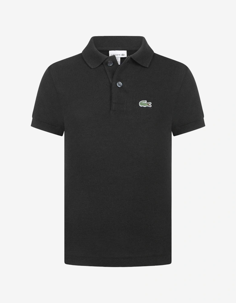 Boys Logo Polo Shirt in Black