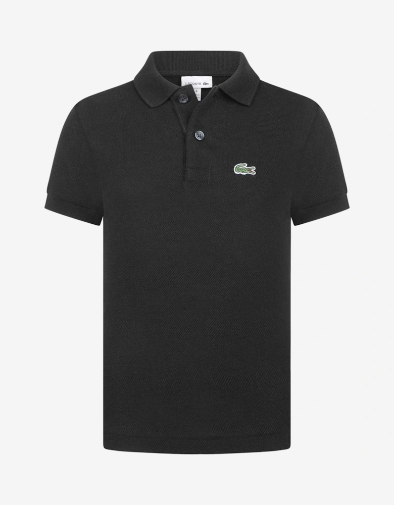 Boys Logo Polo Shirt in Black