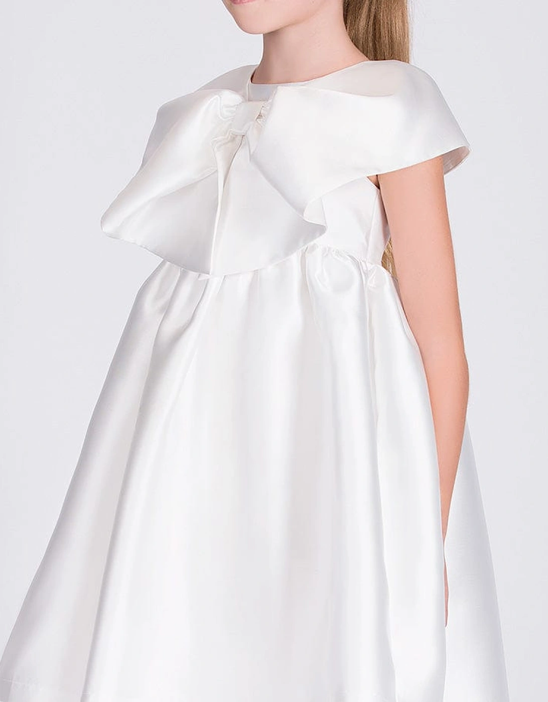 Girls Flared Special Occasion Dress With Bolero in White