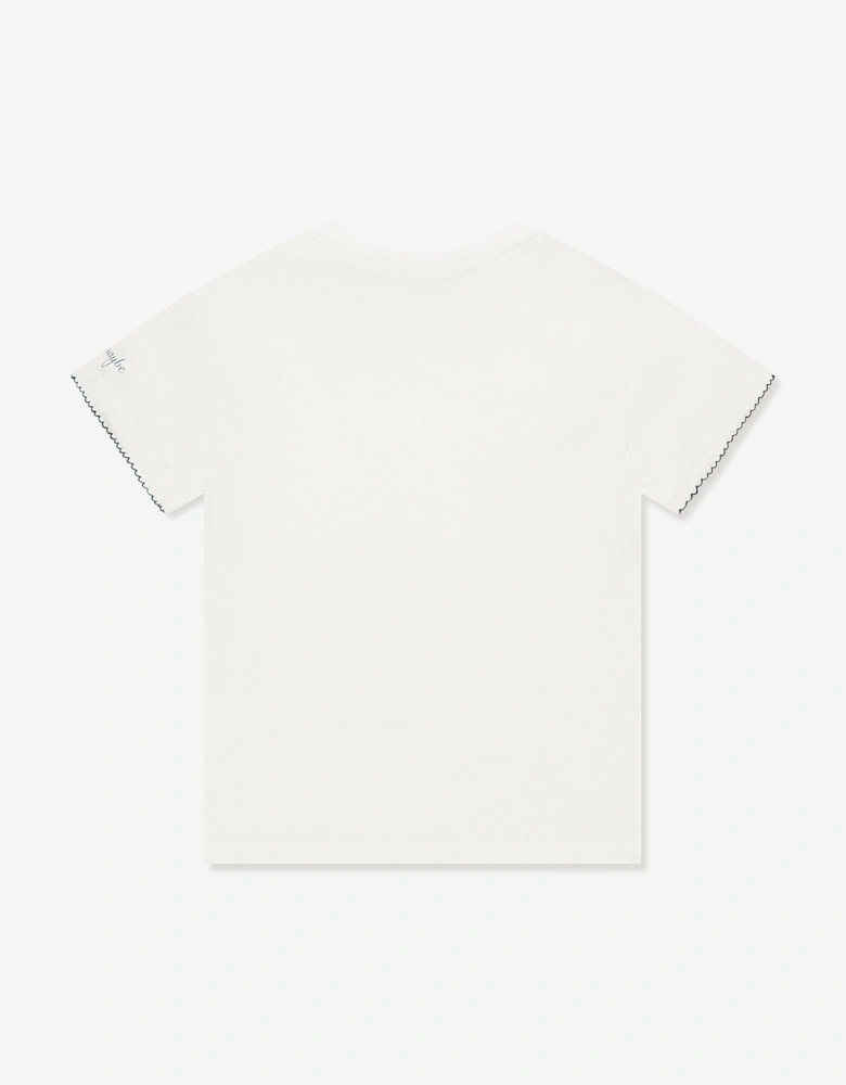 Girls Era Bow Collar T-Shirt in Ivory