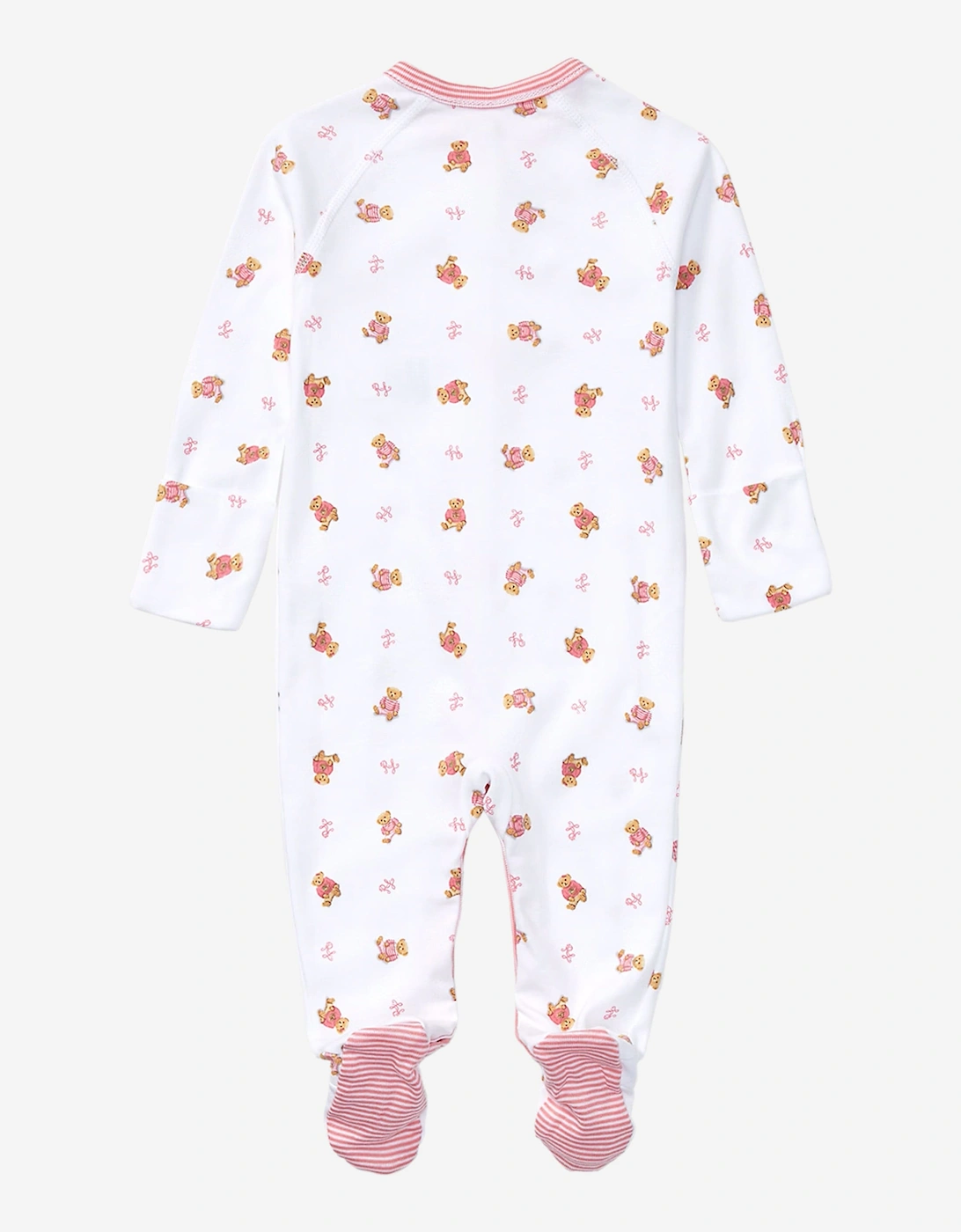 Baby Girls Bear Babygrow in White
