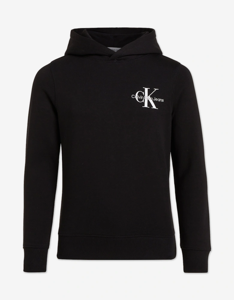 Kids Small Monogram Hoodie in Black
