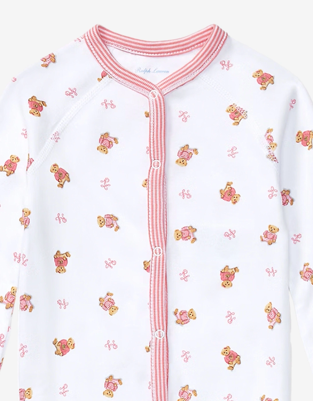 Baby Girls Bear Babygrow in White