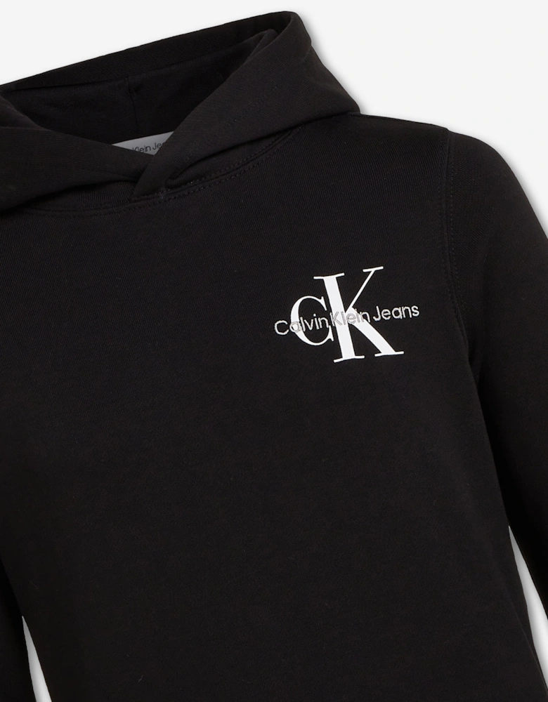 Kids Small Monogram Hoodie in Black