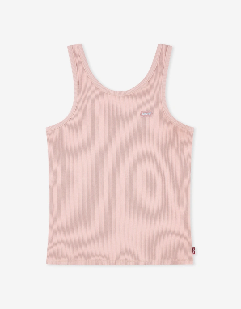 Girls Meet and Greet Ribbed Tank Top in Pink
