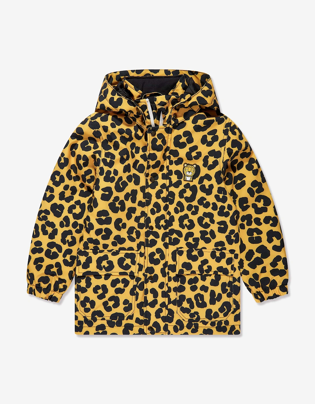 Kids Dash The Leopard Raincoat in Yellow, 7 of 6