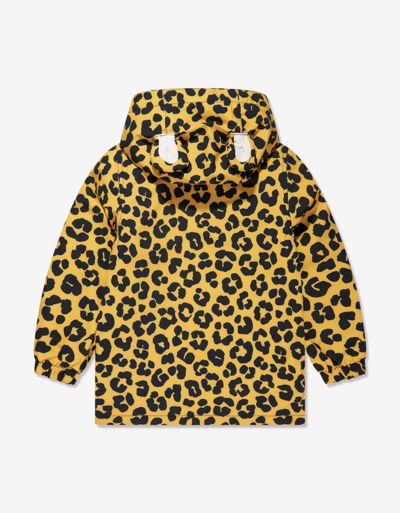 Kids Dash The Leopard Raincoat in Yellow
