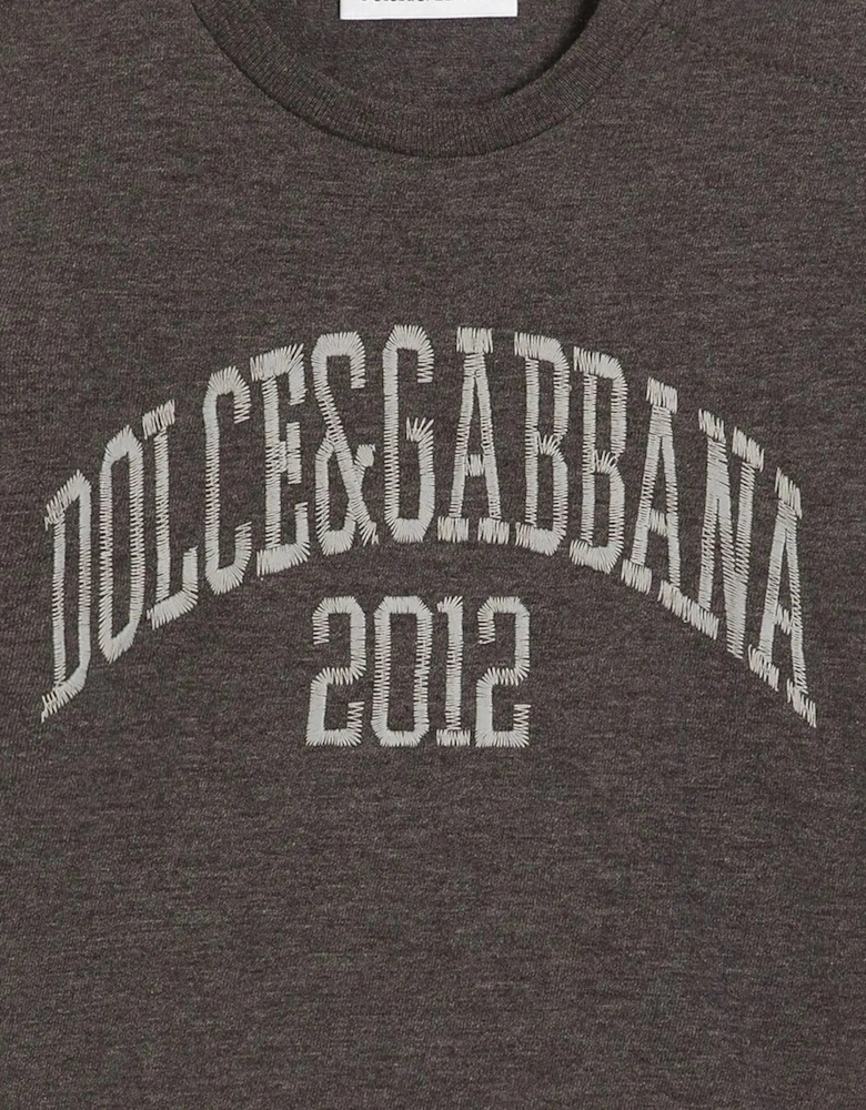 Baby Boys Embroidered Logo T-Shirt in Grey