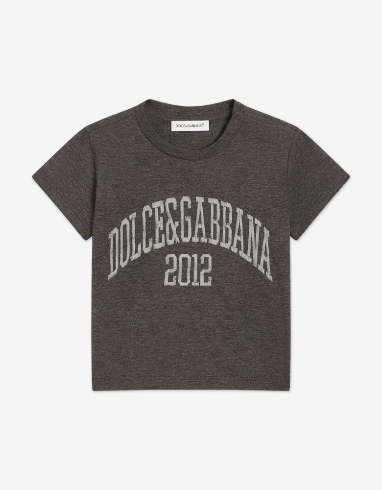 Baby Boys Embroidered Logo T-Shirt in Grey