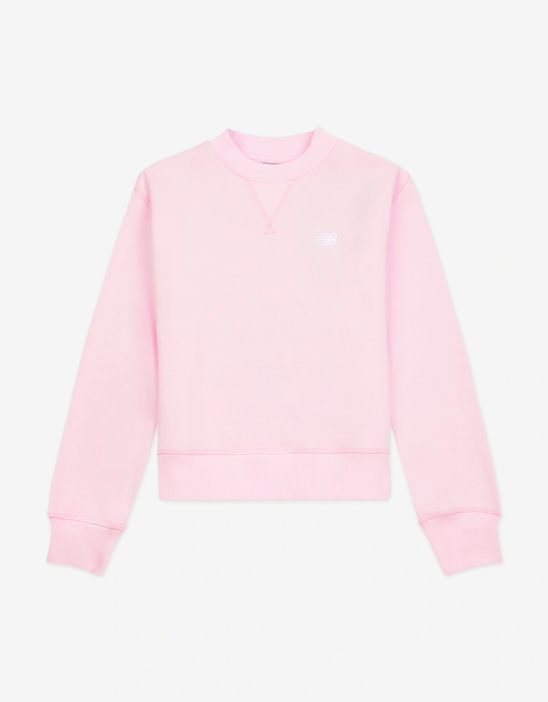 Girls Brush Back Small Logo Sweatshirt in Pink