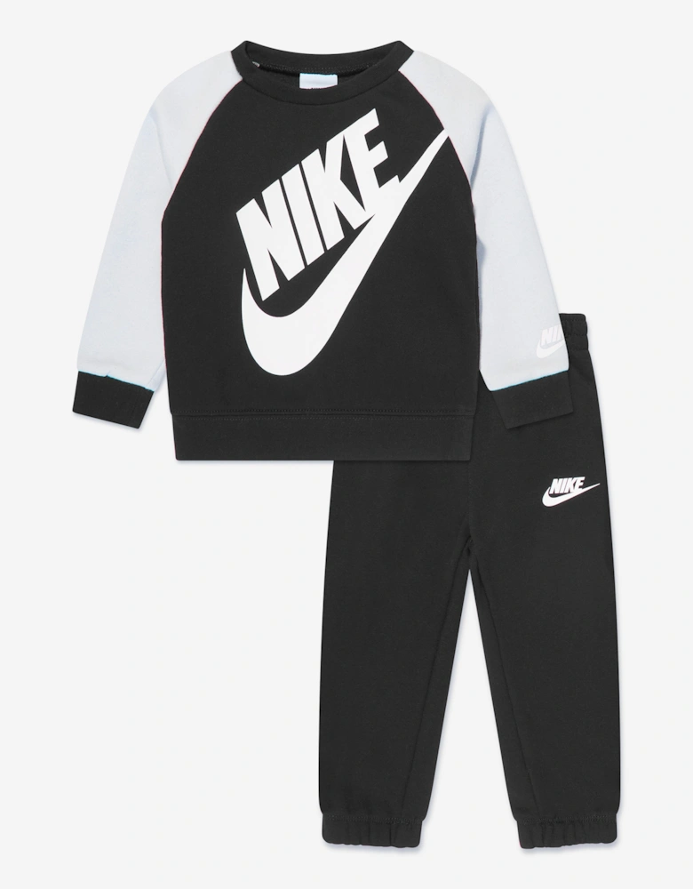 Boys Oversized Futura Crew Tracksuit in Black