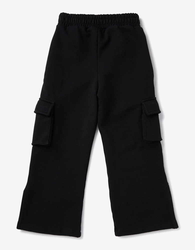 Girls Bookish Cargo Sweatpants in Black