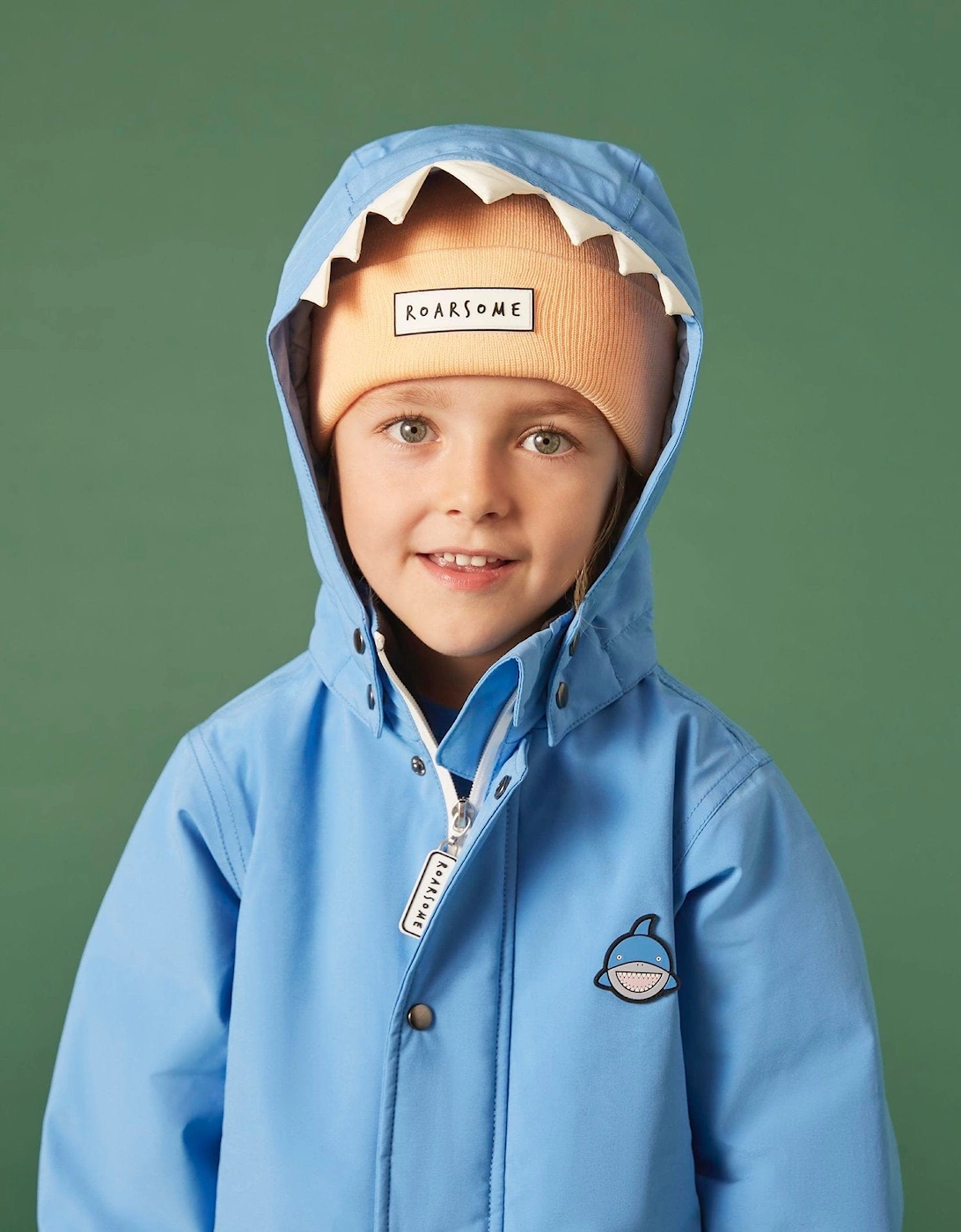 Boys Reef The Shark Waterproof Coat in Blue